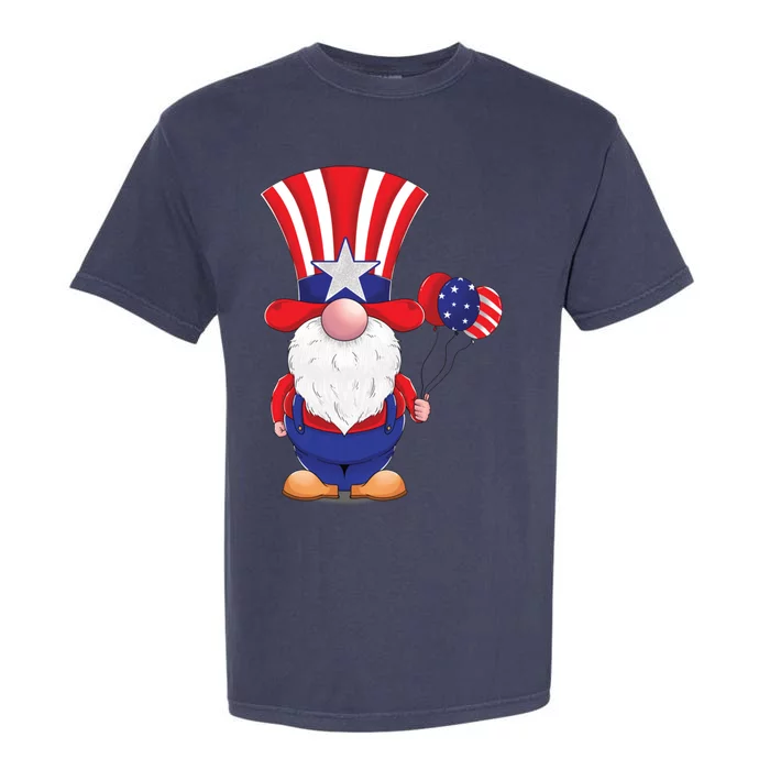 Cute 4th July Gnome Gift Garment-Dyed Heavyweight T-Shirt