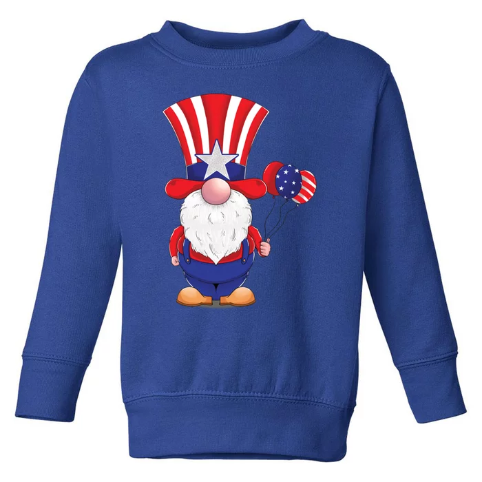 Cute 4th July Gnome Great Gift Toddler Sweatshirt