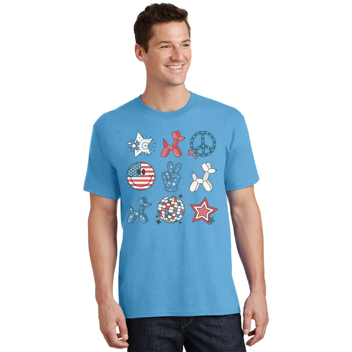 Cute 4th Of July Smiley Peace Freedom Independence Day T-Shirt