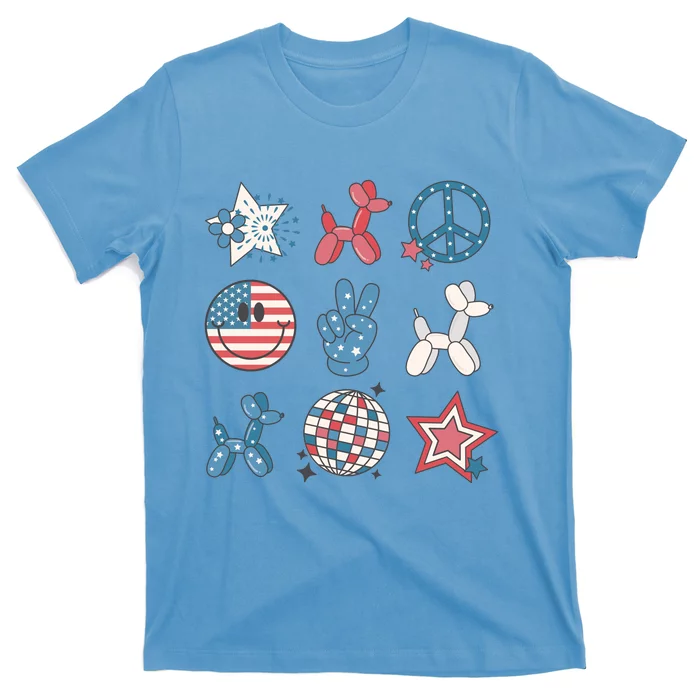 Cute 4th Of July Smiley Peace Freedom Independence Day T-Shirt