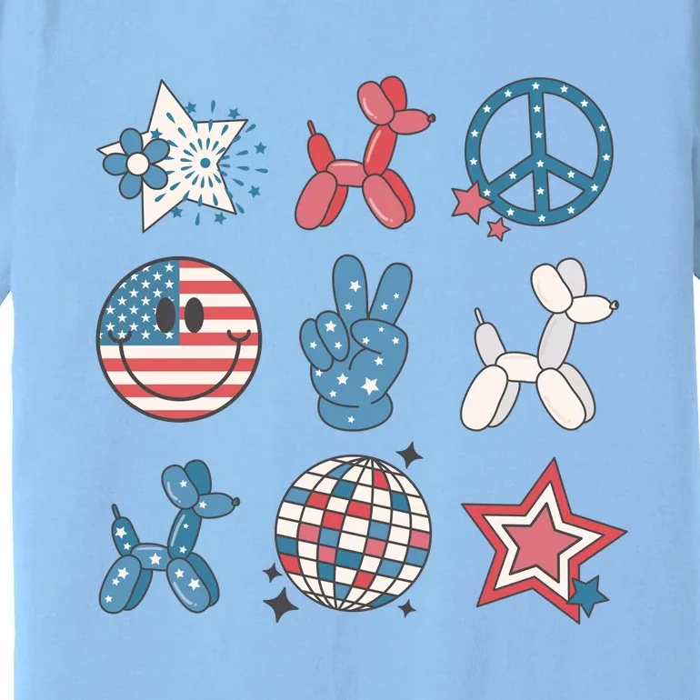 Cute 4th Of July Smiley Peace Freedom Independence Day Premium T-Shirt