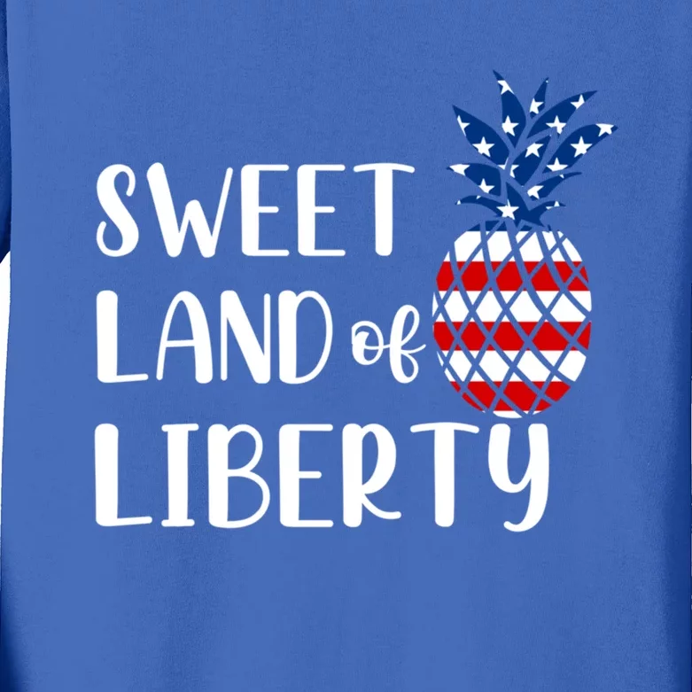 Cute 4th Of July Gift Sweet Land Of Liberty Gift Kids Long Sleeve Shirt