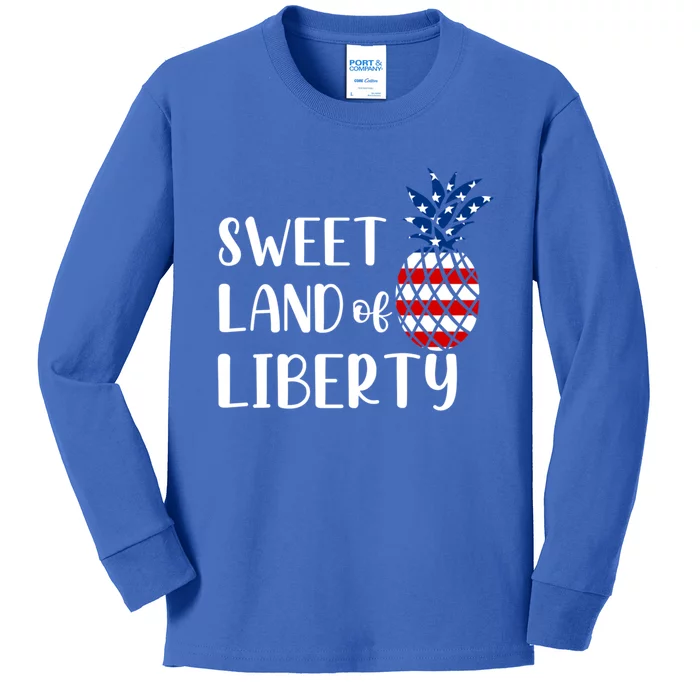 Cute 4th Of July Gift Sweet Land Of Liberty Gift Kids Long Sleeve Shirt