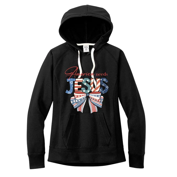 Coquette 4th Of July Christian Quotes Women's Fleece Hoodie