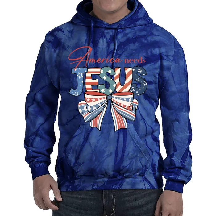 Coquette 4th Of July Christian Quotes Tie Dye Hoodie