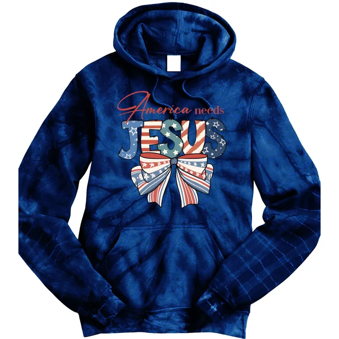 Coquette 4th Of July Christian Quotes Tie Dye Hoodie