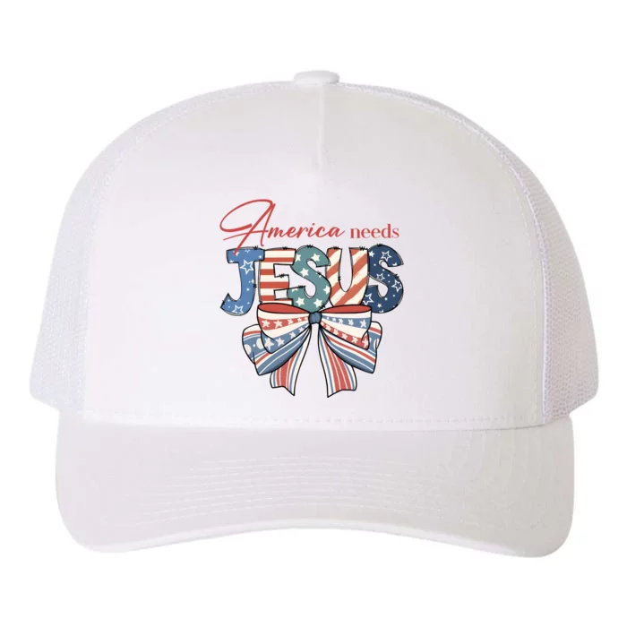 Coquette 4th Of July Christian Quotes Yupoong Adult 5-Panel Trucker Hat