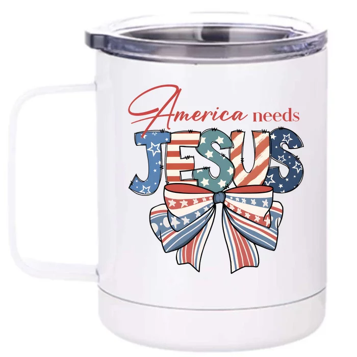 Coquette 4th Of July Christian Quotes Front & Back 12oz Stainless Steel Tumbler Cup