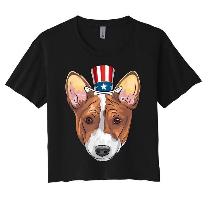 Corgi 4th Of July Dog Lover Men Women American Flag Women's Crop Top Tee