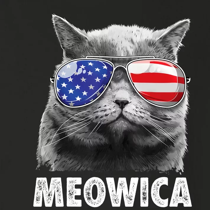 Cat 4th Of July Meowica Girl Boy American Flag Sunglasses Toddler Long Sleeve Shirt