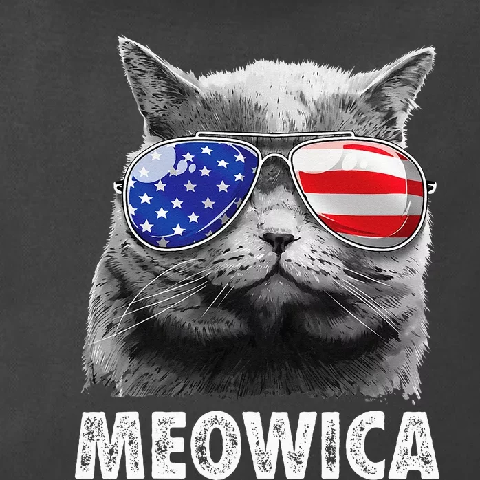 Cat 4th Of July Meowica American Flag Sunglasses Zip Tote Bag