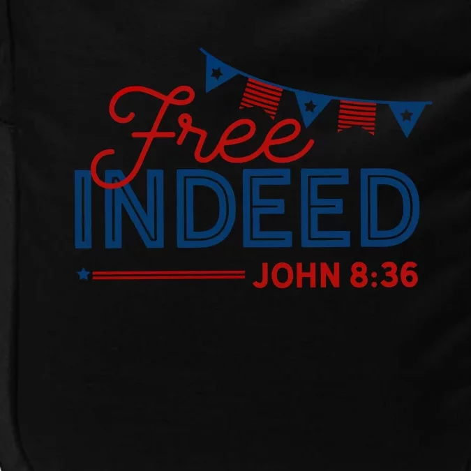 Christian 4th Of July Patriotic Free Indeed Impact Tech Backpack