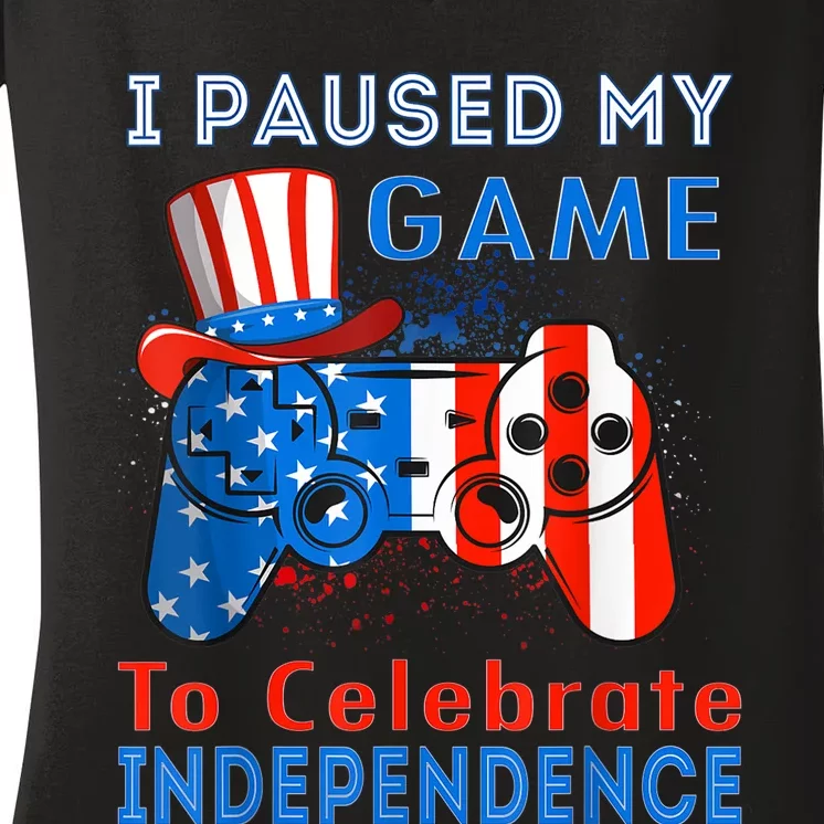 Celebrate 4th Of July America Independence July 4th Women's V-Neck T-Shirt