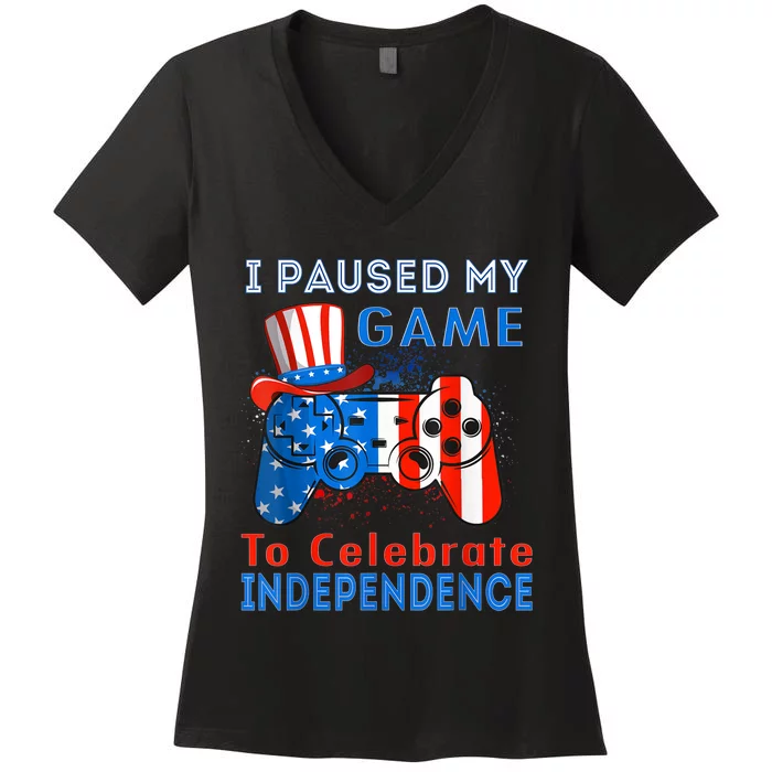 Celebrate 4th Of July America Independence July 4th Women's V-Neck T-Shirt