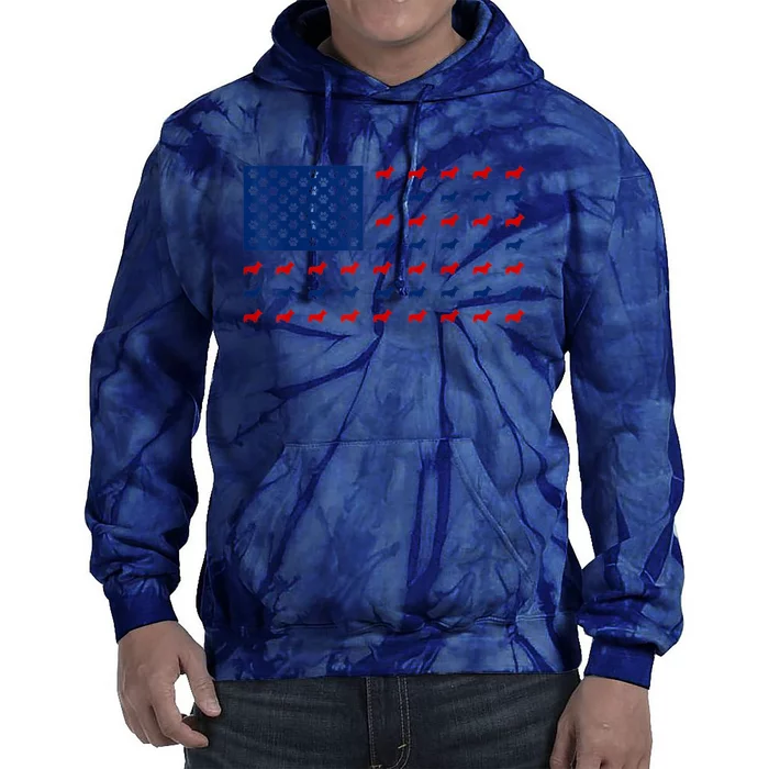 Corgi 4th Of July USA American Flag Dog Owner Men Women Tie Dye Hoodie