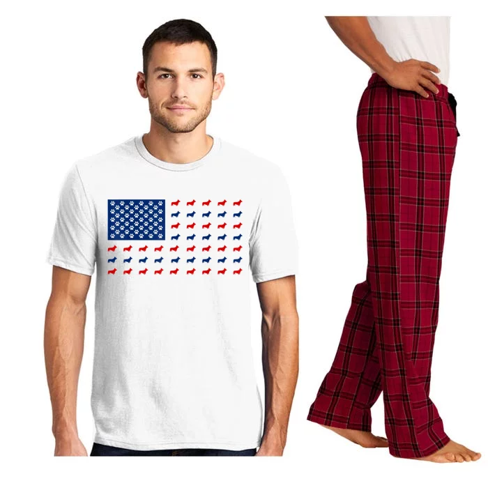 Corgi 4th Of July USA American Flag Dog Owner Men Women Pajama Set