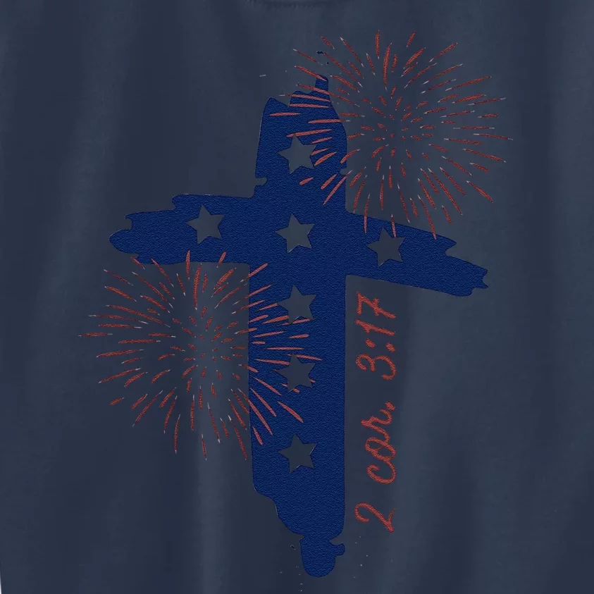 Christian 4th Of July Where The Spirit Of The Lord Kids Sweatshirt