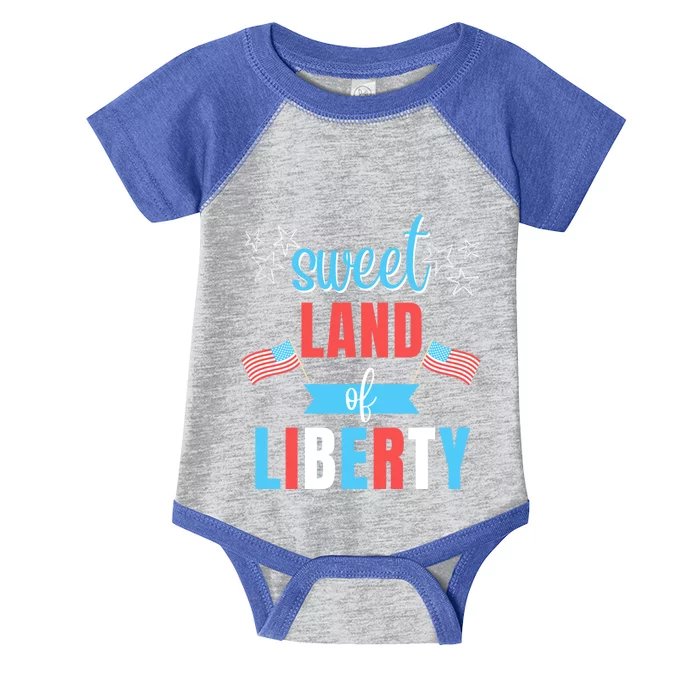 Cute 4th Of July Or Memorial Day Sweet Land Of Liberty Gift Infant Baby Jersey Bodysuit