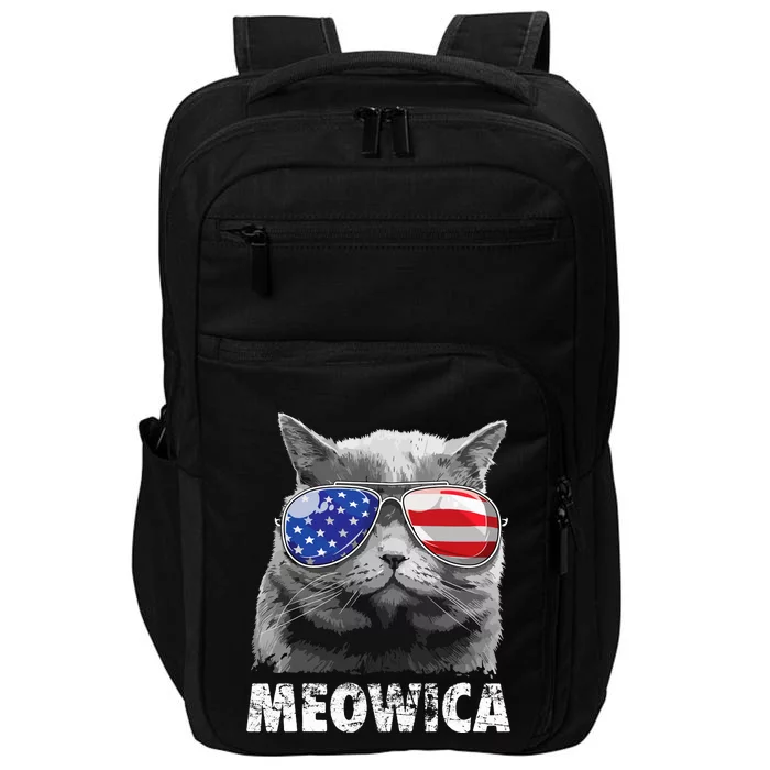 Cat 4th Of July Meowica Merica USA American Flag Impact Tech Backpack