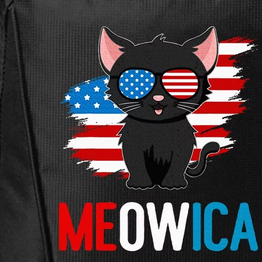 Cat 4th Of July Meowica Patriotic Kitten American Flag City Backpack