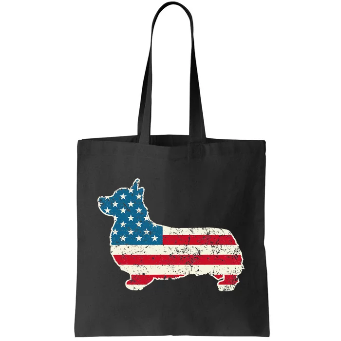 Corgi 4th of July Dog Lover Gifts  American Flag Tote Bag