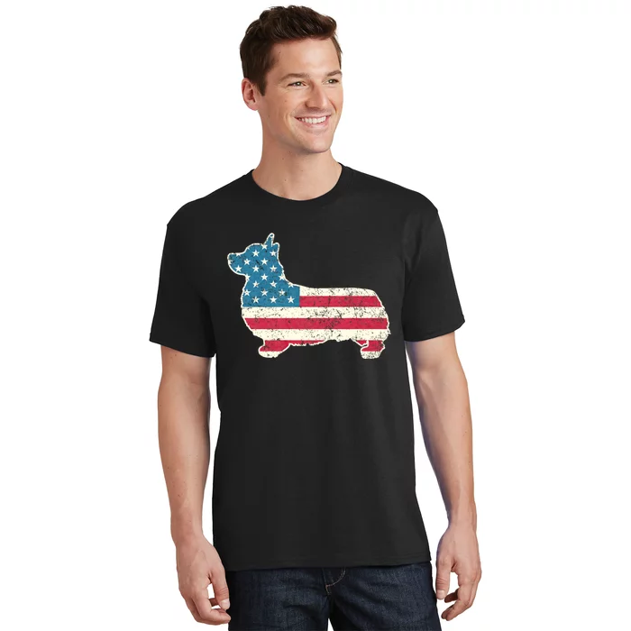 Corgi 4th Of July Dog Lover Gifts American Flag T-Shirt