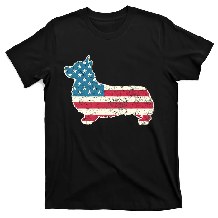 Corgi 4th Of July Dog Lover Gifts American Flag T-Shirt