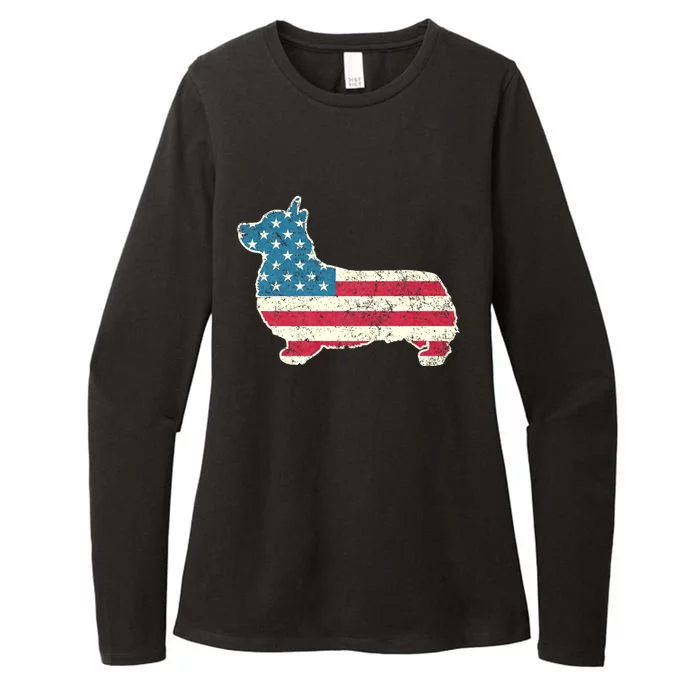 Corgi 4th Of July Dog Lover Gifts American Flag Womens CVC Long Sleeve Shirt