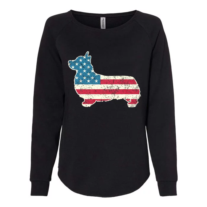 Corgi 4th Of July Dog Lover Gifts American Flag Womens California Wash Sweatshirt