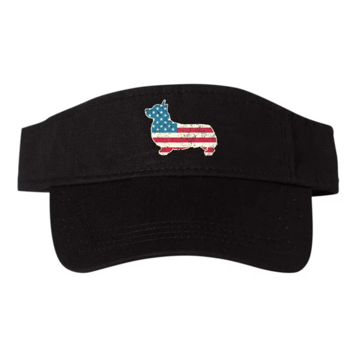 Corgi 4th Of July Dog Lover Gifts American Flag Valucap Bio-Washed Visor