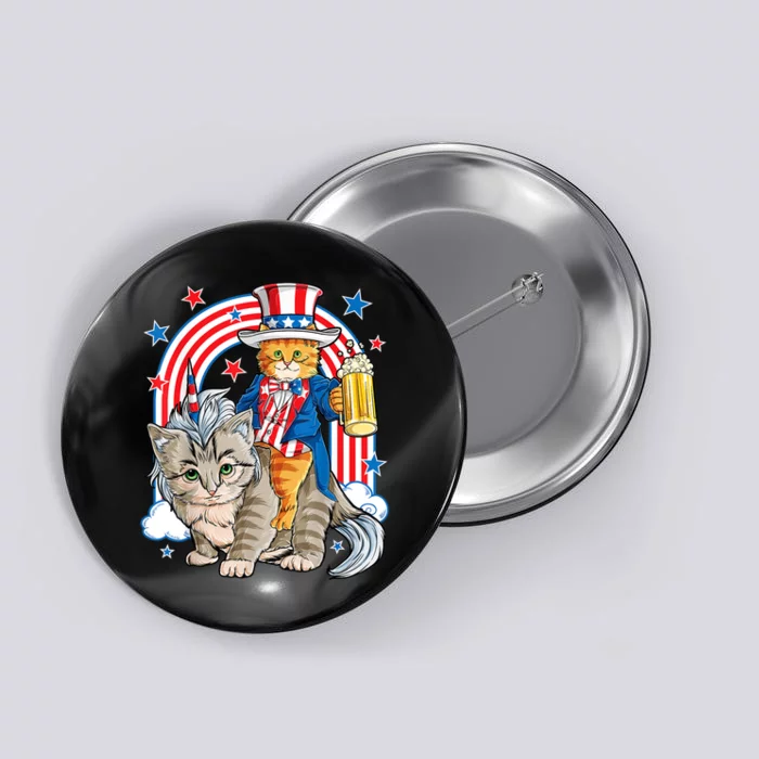 Cat 4h Of July Caticorn Unicorn Meowica Button