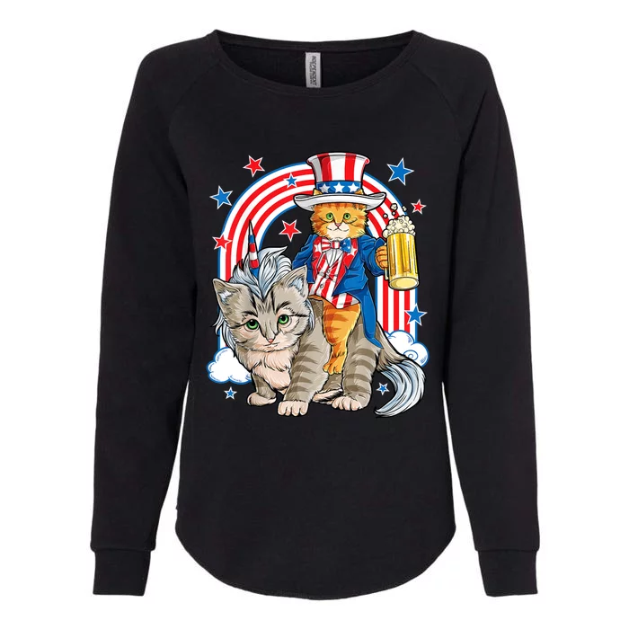 Cat 4h Of July Caticorn Unicorn Meowica Womens California Wash Sweatshirt