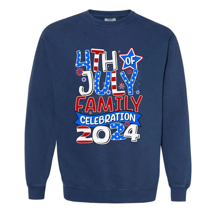 Celebrate 4th Of July 2024 With Family Matching Group Garment-Dyed Sweatshirt