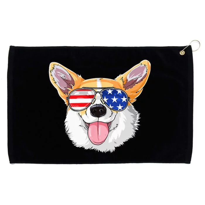 Corgi 4th Of July American Sunglasses Dog Puppy USA Dog Grommeted Golf Towel