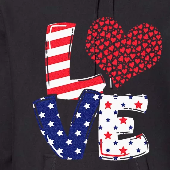 Celebrate 4th Of July America Independence Love Girl Women Premium Hoodie