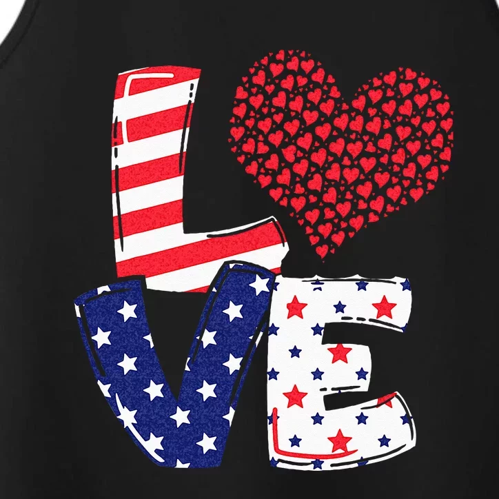 Celebrate 4th Of July America Independence Love Girl Women Performance Tank