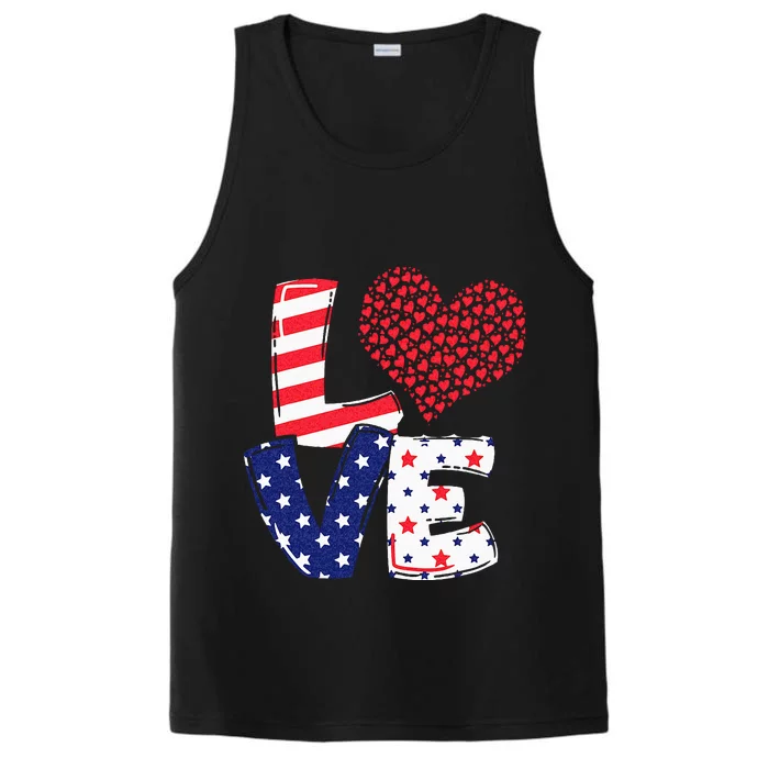 Celebrate 4th Of July America Independence Love Girl Women Performance Tank