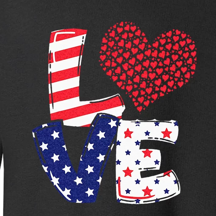 Celebrate 4th Of July America Independence Love Girl Women Toddler Sweatshirt