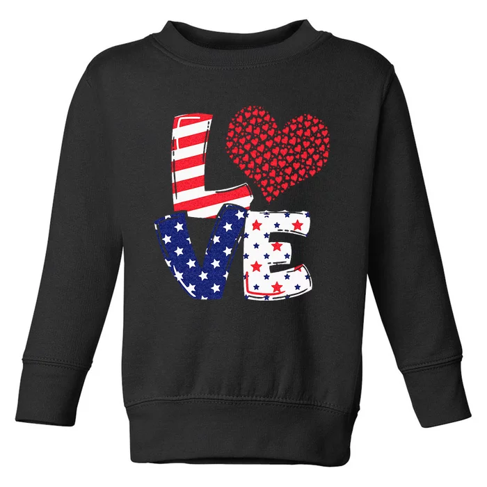 Celebrate 4th Of July America Independence Love Girl Women Toddler Sweatshirt