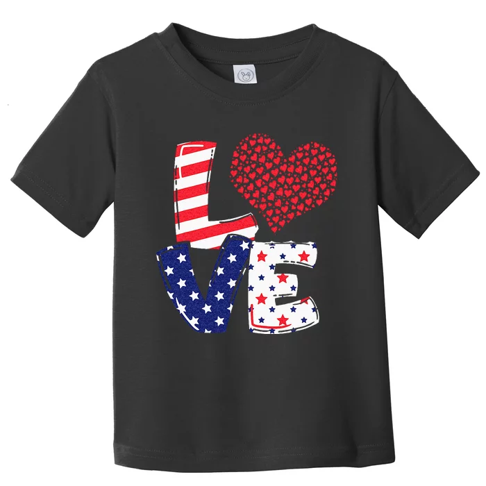 Celebrate 4th Of July America Independence Love Girl Women Toddler T-Shirt