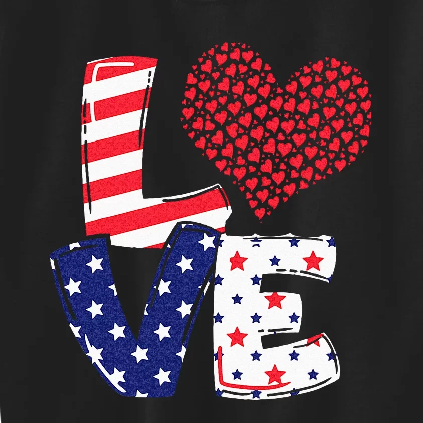 Celebrate 4th Of July America Independence Love Girl Women Kids Sweatshirt