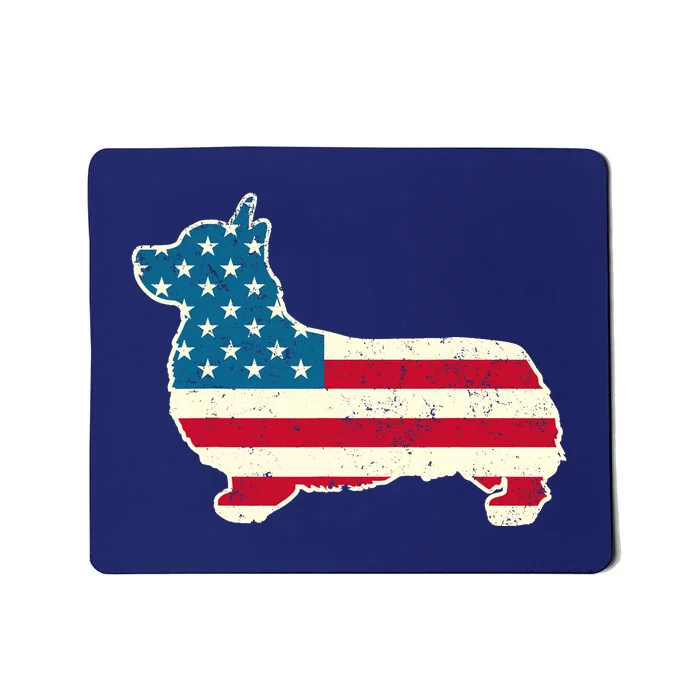 Corgi 4th of July Dog Lover Gifts American Flag Mousepad