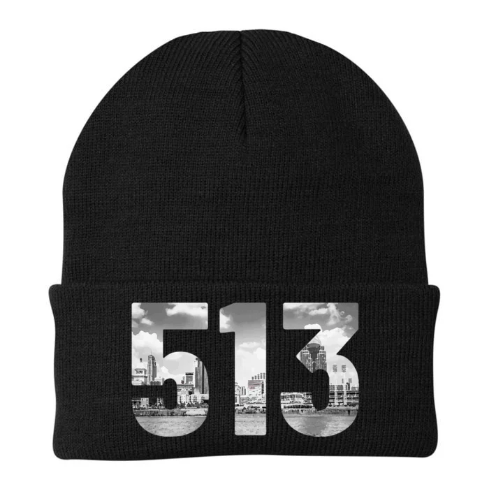 Cincinnati 513 Area Code Skyline Ohio Vintage Knit Cap Winter Beanie