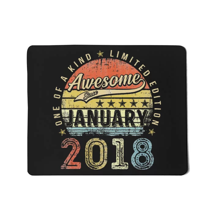 Cute 5th Birthday Gift Awesome Since January 2018 5 Year Old Mousepad