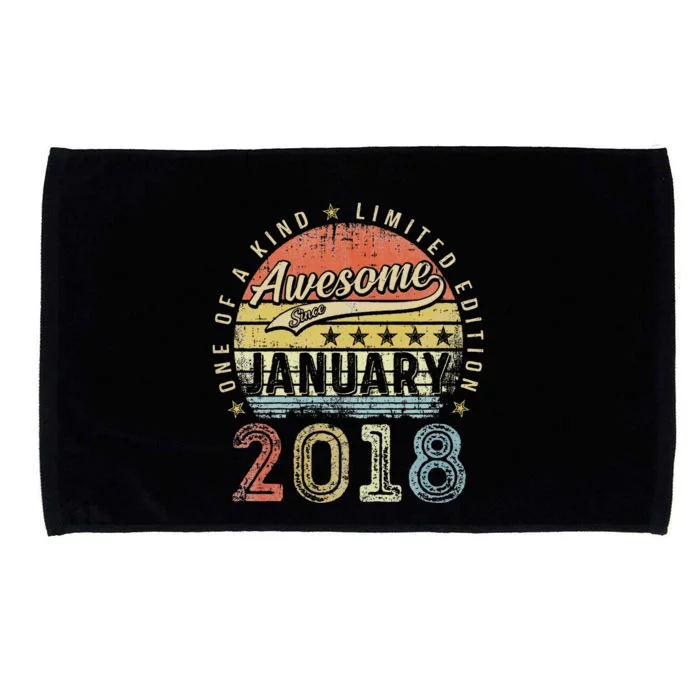 Cute 5th Birthday Gift Awesome Since January 2018 5 Year Old Microfiber Hand Towel