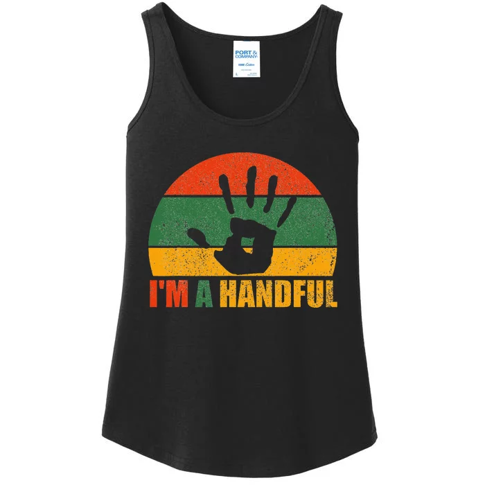 Cute 5th Birthday Party Vintage 5 Finger I'm A Handful Ladies Essential Tank