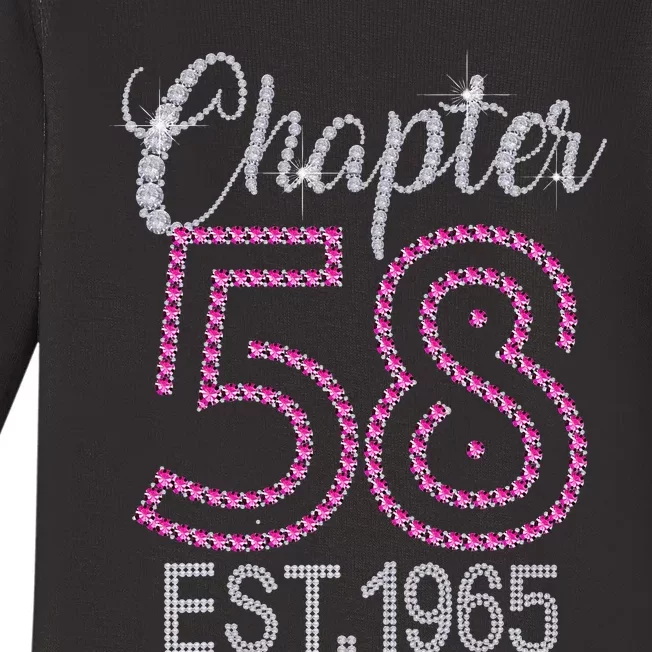 Chapter 58 EST 1965 58th Birthday Gift For Womens Baby Long Sleeve Bodysuit