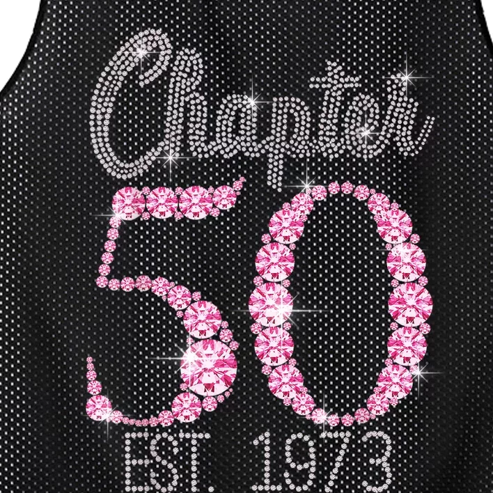 Chapter 50 EST 1973 50Th Birthday Tee Gift For WoM.e.n.s Mesh Reversible Basketball Jersey Tank