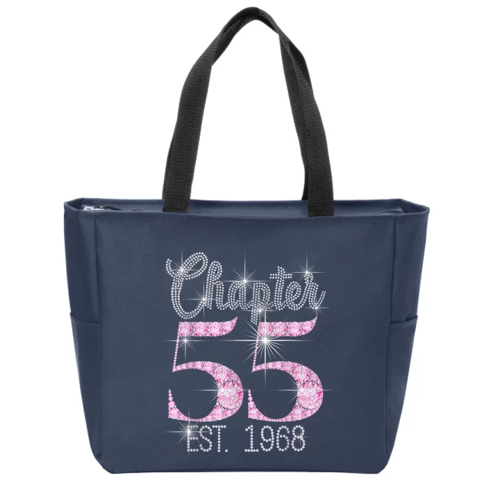 Chapter 55 EST 1968 55th Birthday Tee Gift For Wo Zip Tote Bag