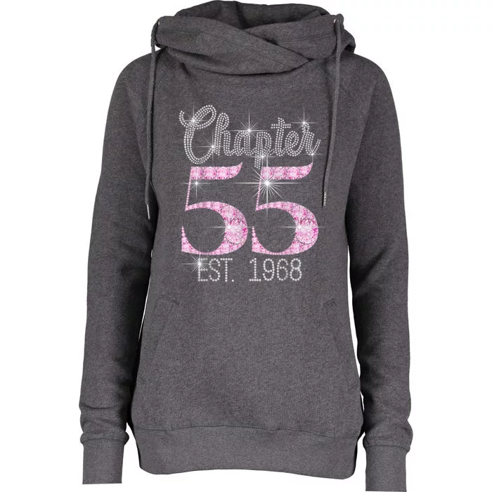 Chapter 55 EST 1968 55th Birthday Tee Gift For Wo Womens Funnel Neck Pullover Hood